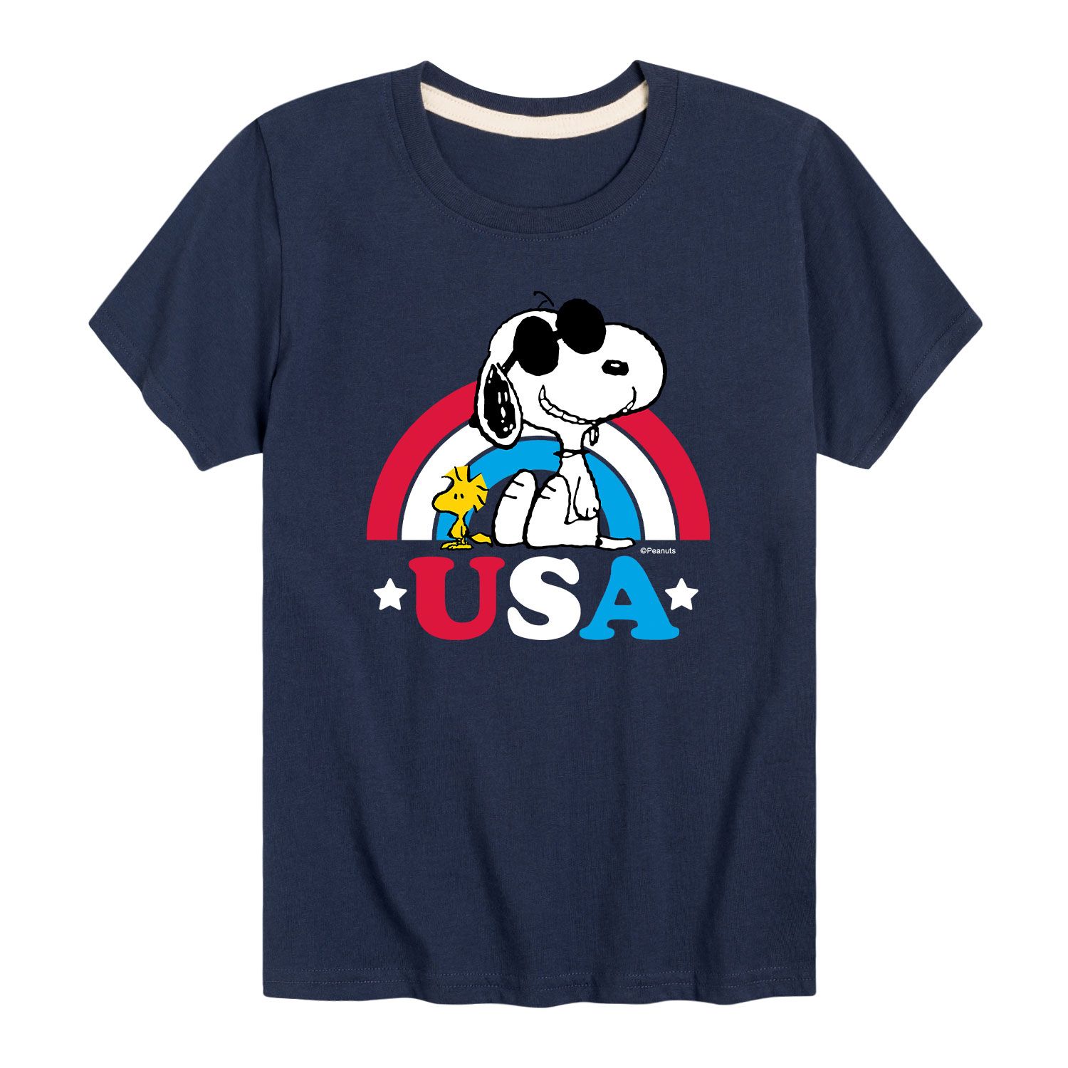 

Футболка Peanuts Snoopy "USA" для мальчиков 8–20 лет с радужным рисунком Licensed Character, синий