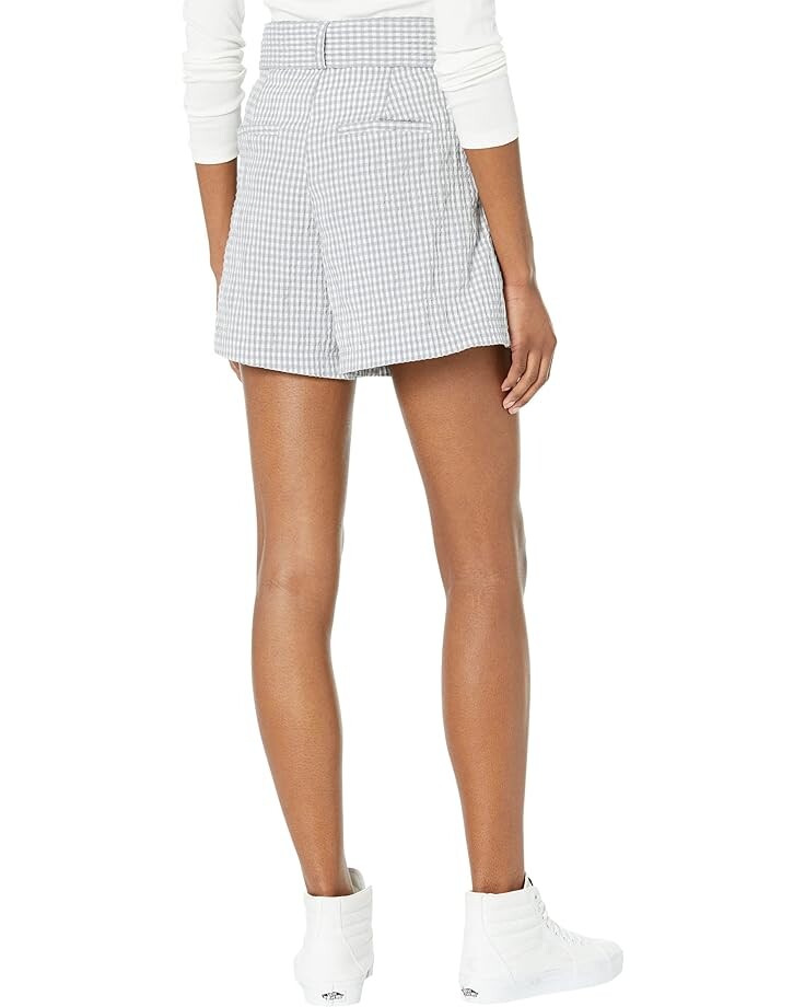 

Шорты Blank NYC Searsucker Gingham Belted Shorts, цвет Blue/White