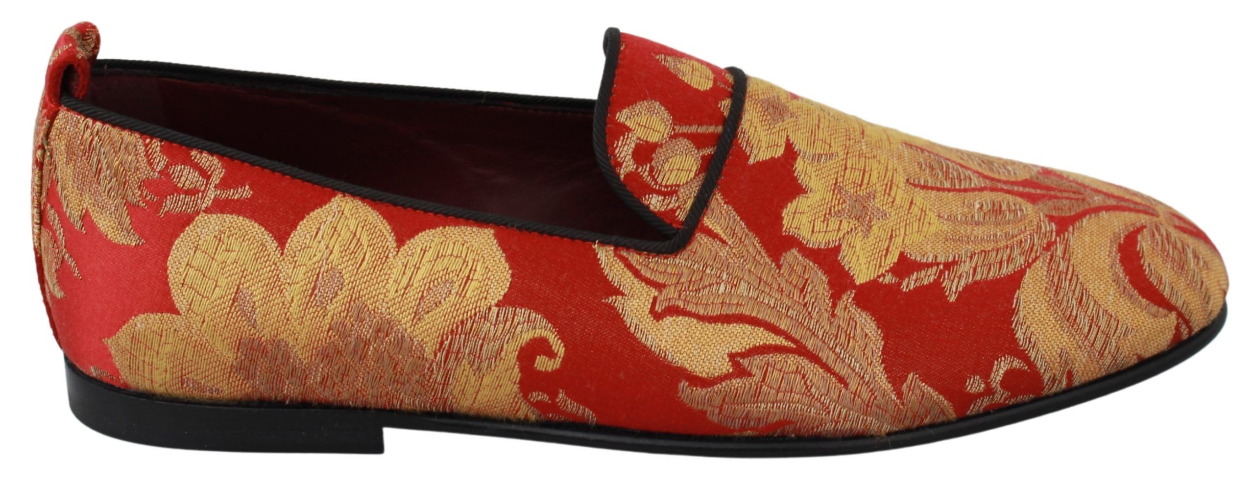 Лоферы из парчи розового золота, сланцы Dolce & Gabbana