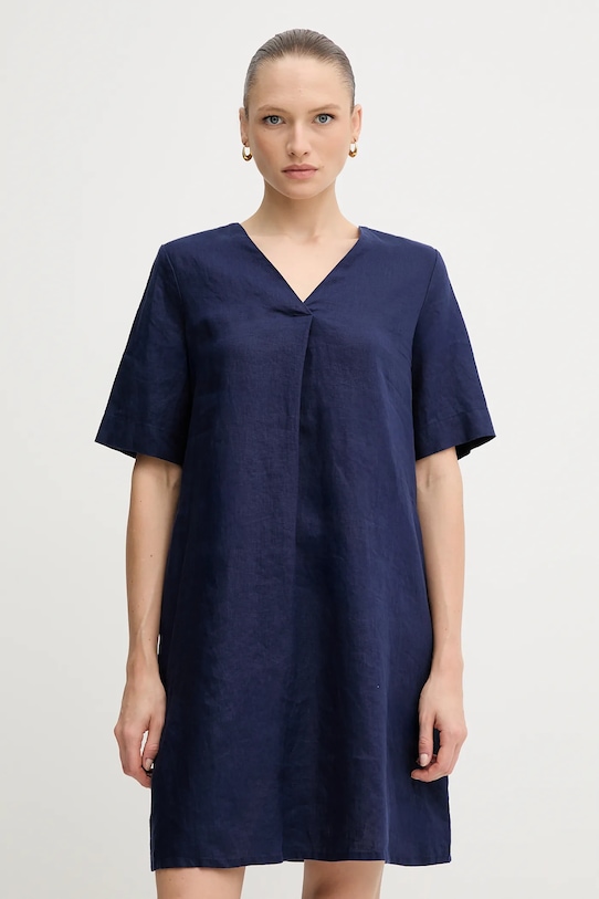 

Льняное платье United Colors Of Benetton, темно-синий