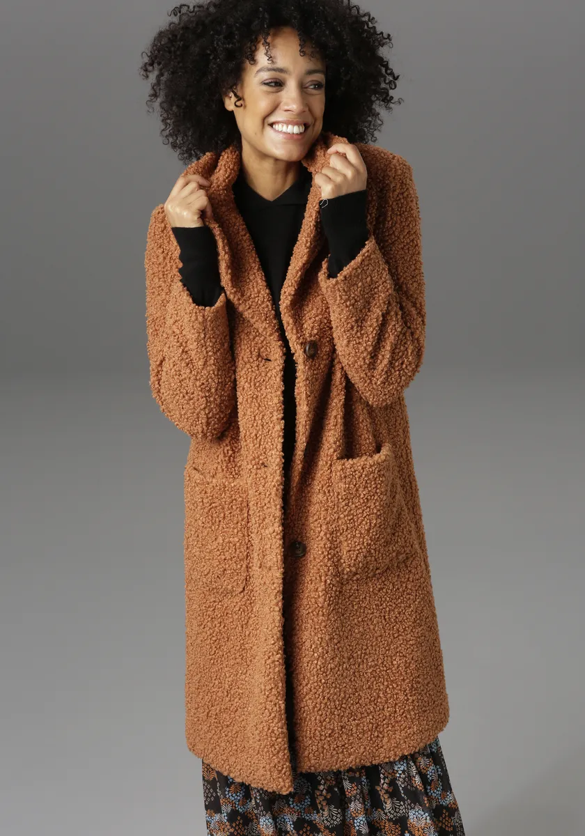 

Мягкое короткое пальто Aniston CASUAL в стиле CASUAL, цвет Zimt