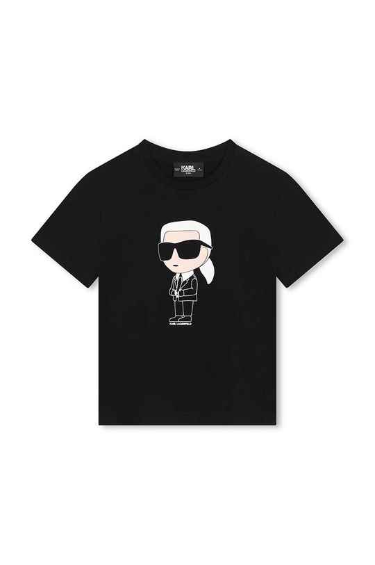 

Детская хлопковая футболка Karl Lagerfeld, черный