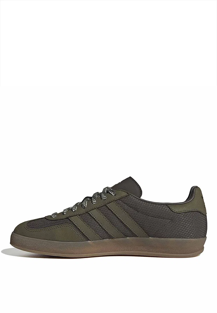 Кроссовки, Gazelle Indoor, Adidas, белый/оливковый — фото 4
