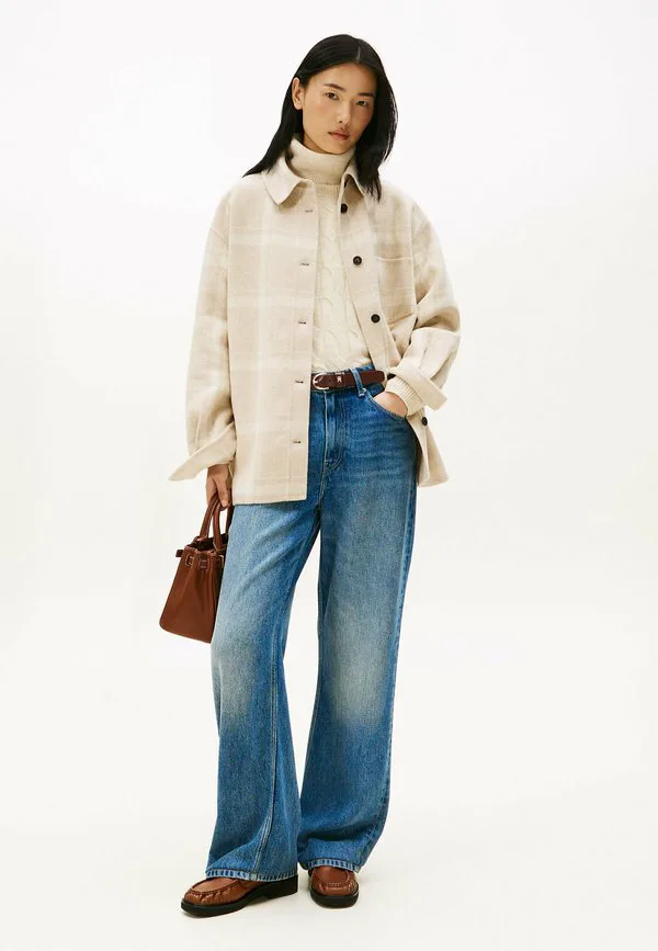 Классическое пальто-рубашка с карманами Tommy Hilfiger, Cream Ow Check — фото 2