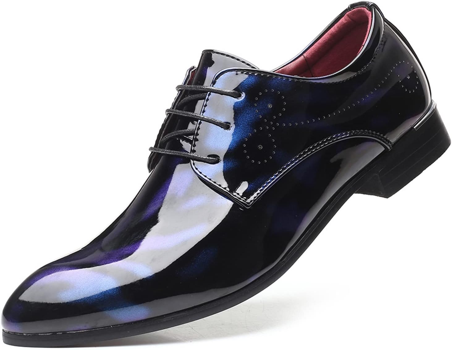 

Мужские классические туфли KYOESCAI с шнуровкой, броги, дерби, оксфорды, формальные туфли из лакированной кожи с модным цветочным узором, свадебные туфли, синий