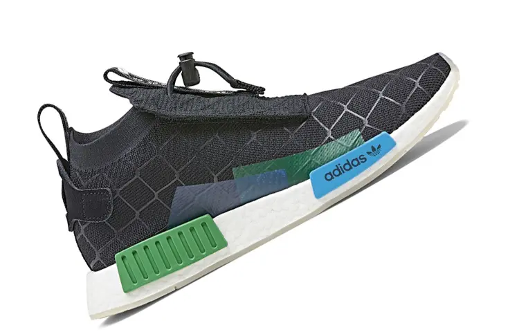 Кроссовки Adidas Originals NMD_TS1 Lifestyle Unisex, черный/белый/синий/зеленый — фото 2