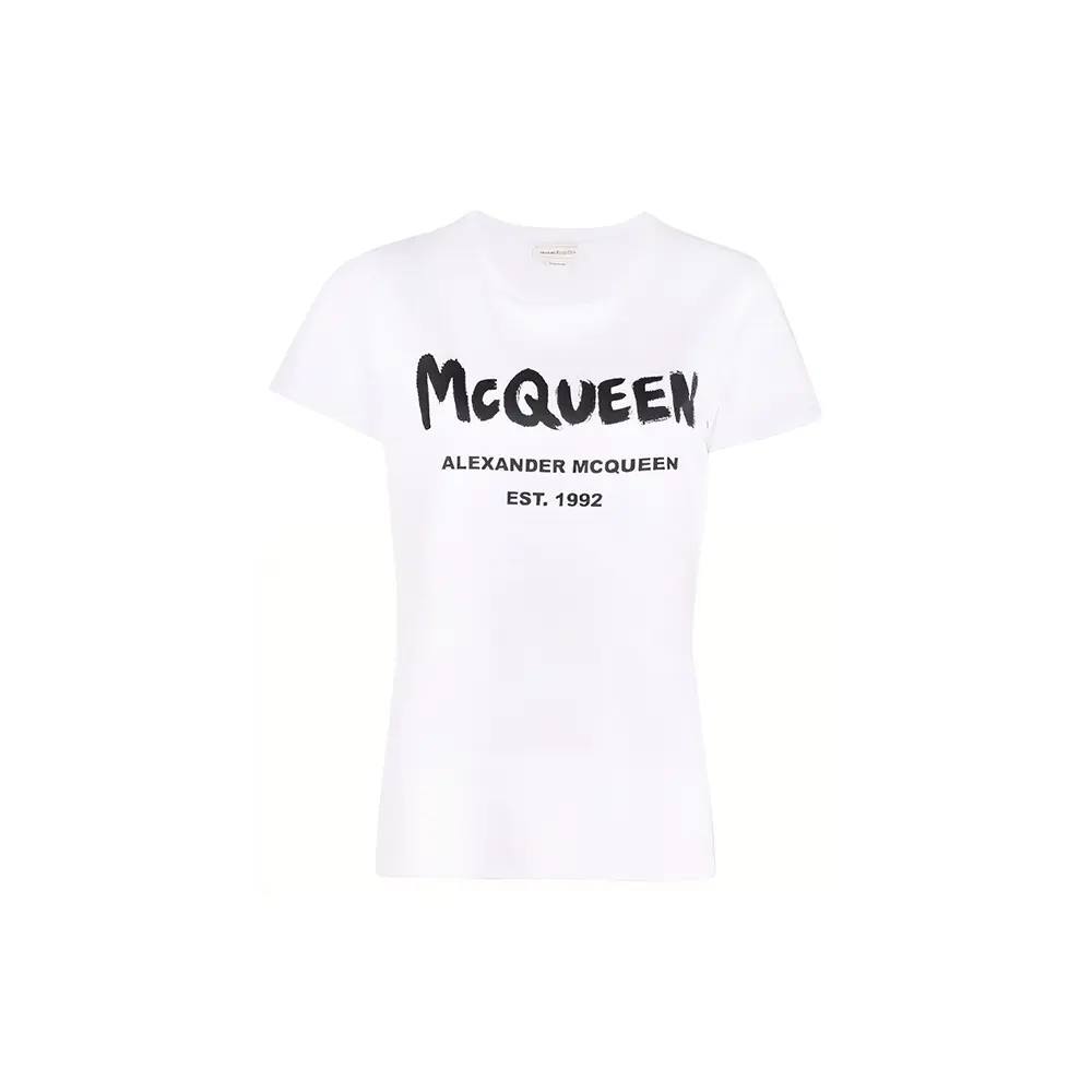 

Футболка с круглым вырезом и логотипом Alexander McQueen, белый