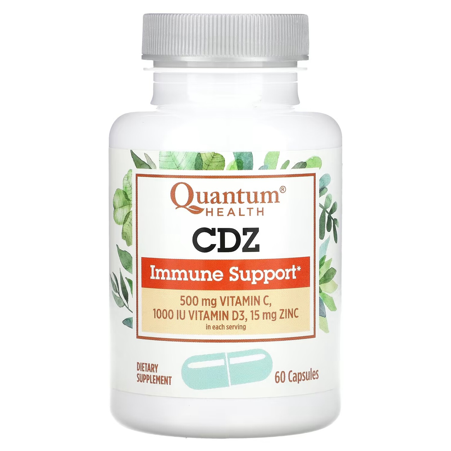

Добавка Quantum Health CDZ Immune Support, 60 капсул