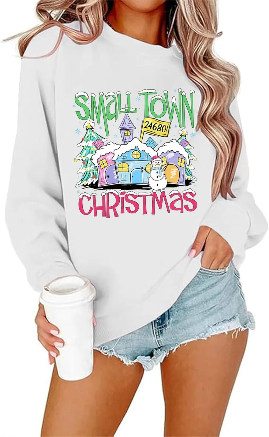 

Толстовка Small Town Christmas с милым снеговиком Batclock