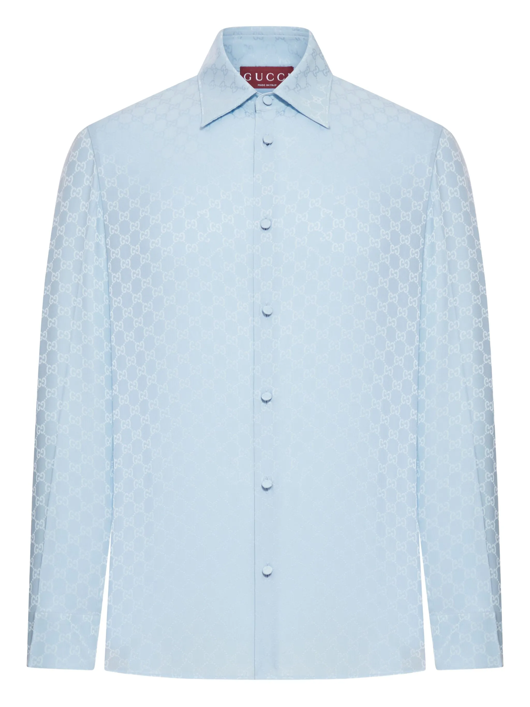 

Жаккардовая рубашка с логотипом GG Gucci, синий