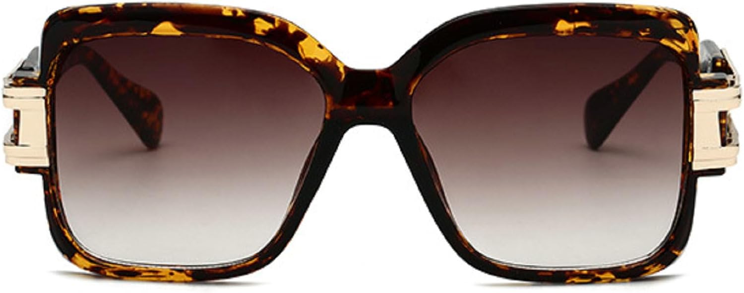 

Ретро-солнцезащитные очки-пилот большого квадратного размера для женщин и мужчин, модные роскошные солнцезащитные очки с леопардовым принтом, трендовые очки с защитой от УФ-излучения UV400 mincl, Brown