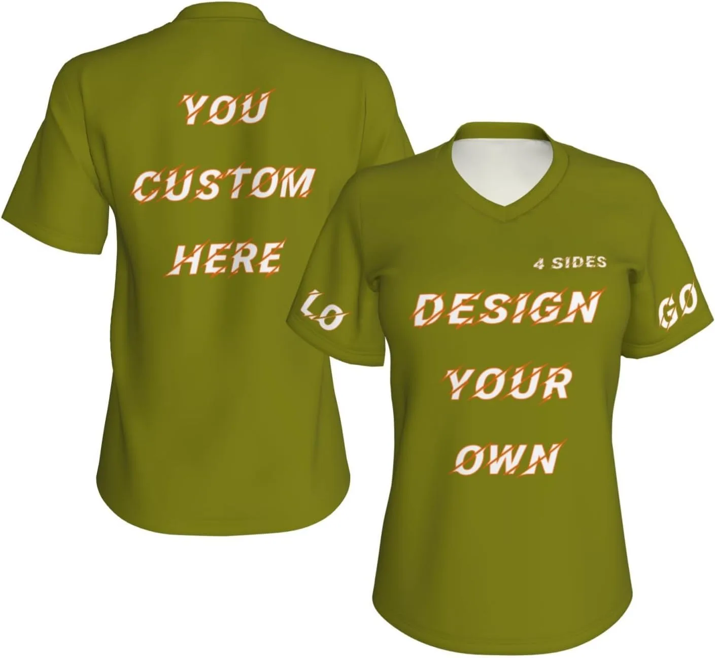 

Футболка V-образного выреза с коротким рукавом для женщин с нанесением логотипа, текста или изображения