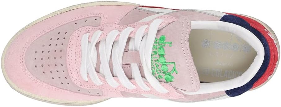Мужские кроссовки Diadora Mi Basket Low Lampone Italia с шнуровкой - Розовые, повседневные — фото 4