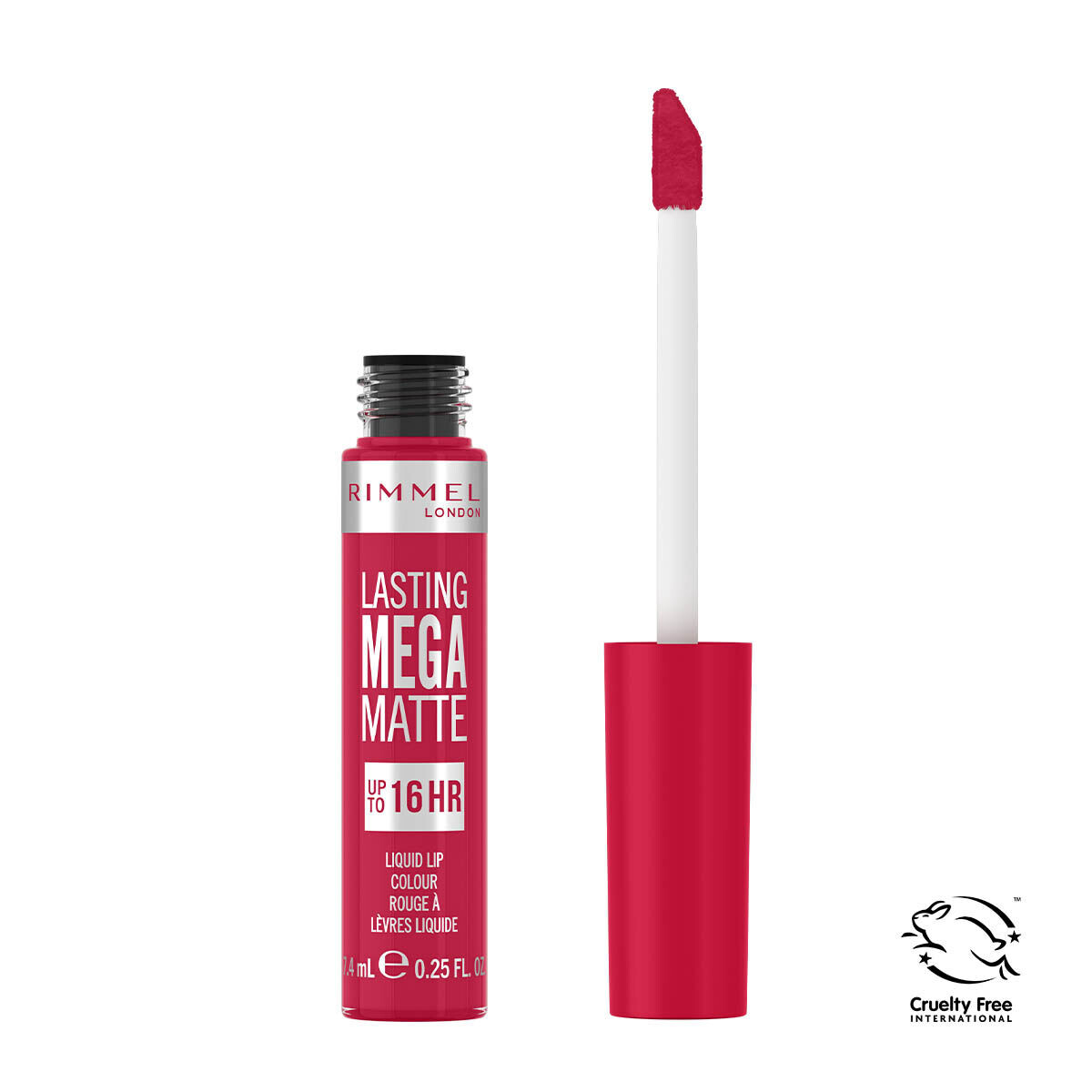 

Стойкая жидкая матовая помада 910 цвета фуксии Rimmel Lasting Mega Matte, 7,4 мл