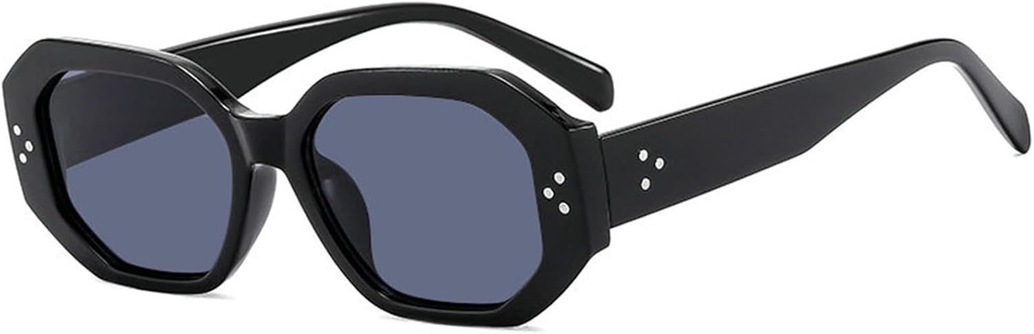 

Солнцезащитные очки Willochra Trendy Square для женщин и мужчин, уникальные дизайнерские очки в стиле 70-х и 80-х годов, многоугольные, черные, с защитой от УФ-излучения UV400, C1