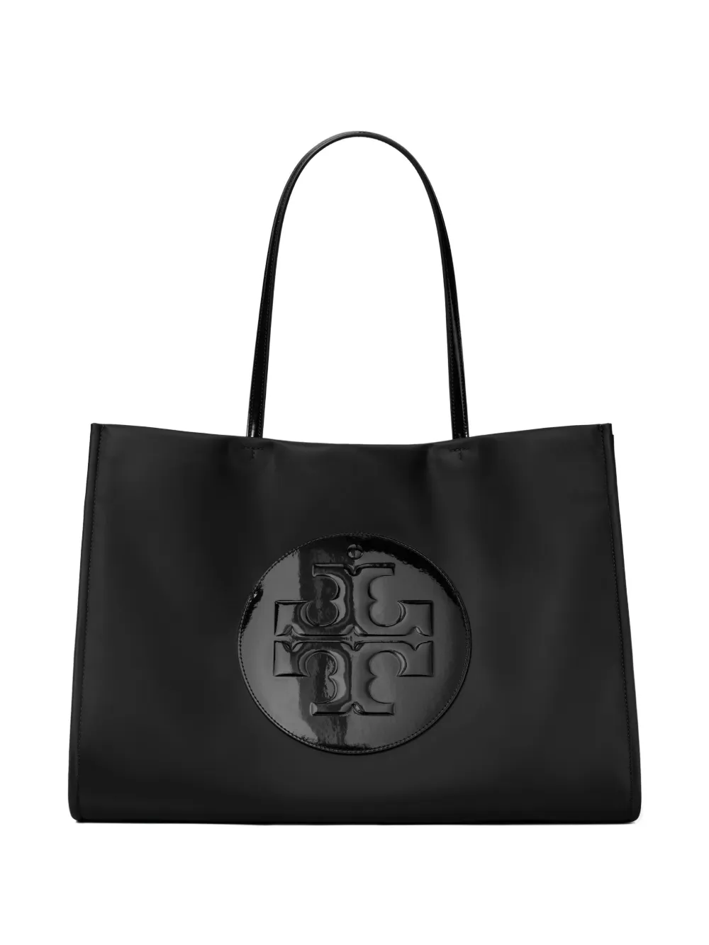 

Большая сумка-тоут Ella Patent с тисненым логотипом Tory Burch, черный