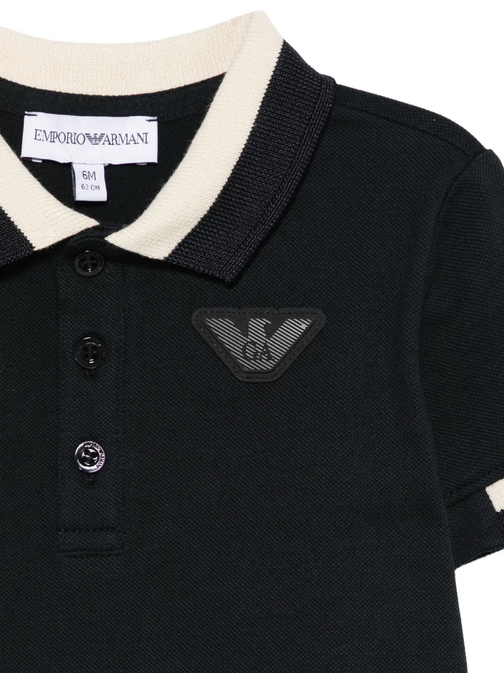 Поло с нашивкой-логотипом Emporio Armani Kids, черный — фото 3