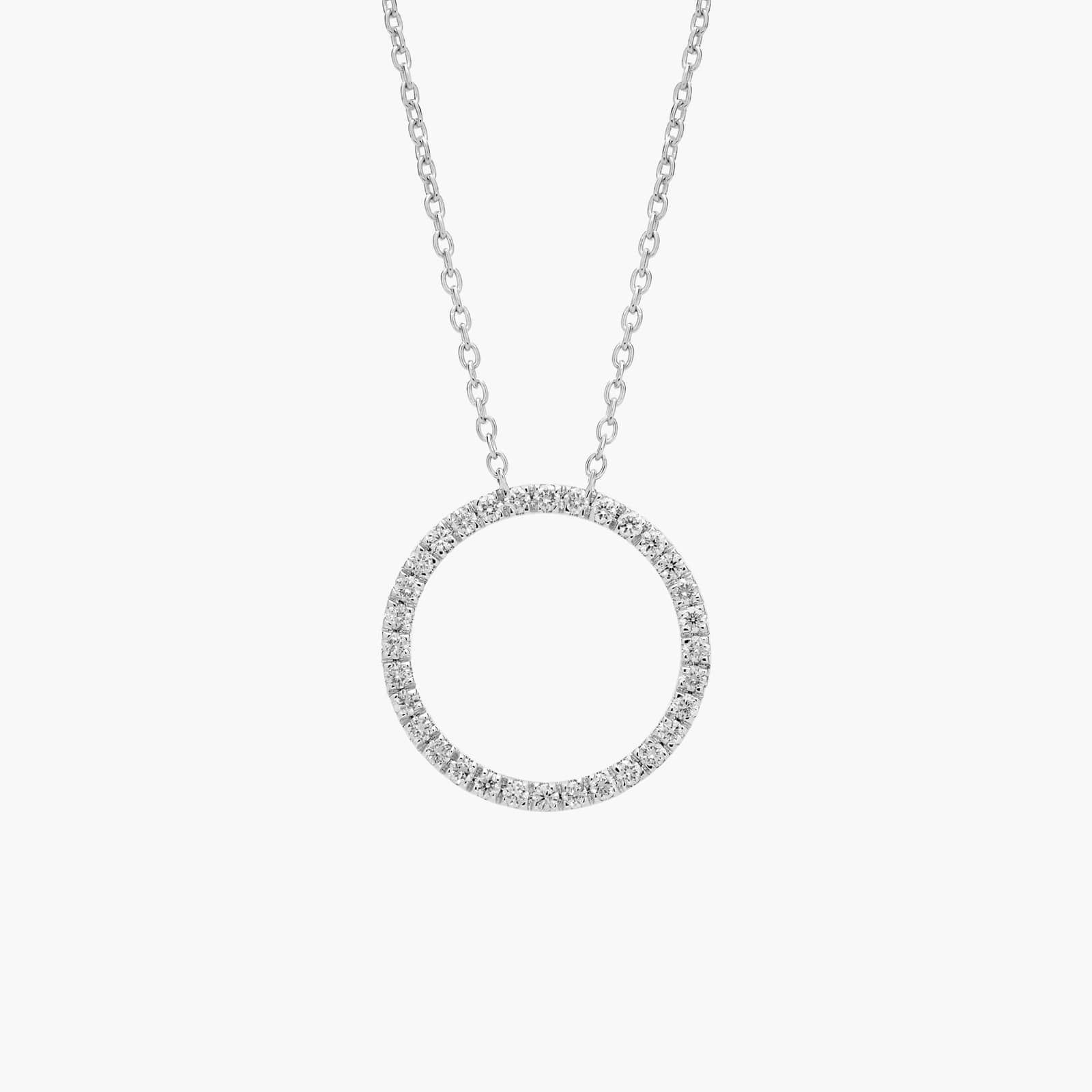 

Ожерелье Riviera Pavé Diamond Circle из 14-каратного белого золота (3/4 карата) Blue Nile