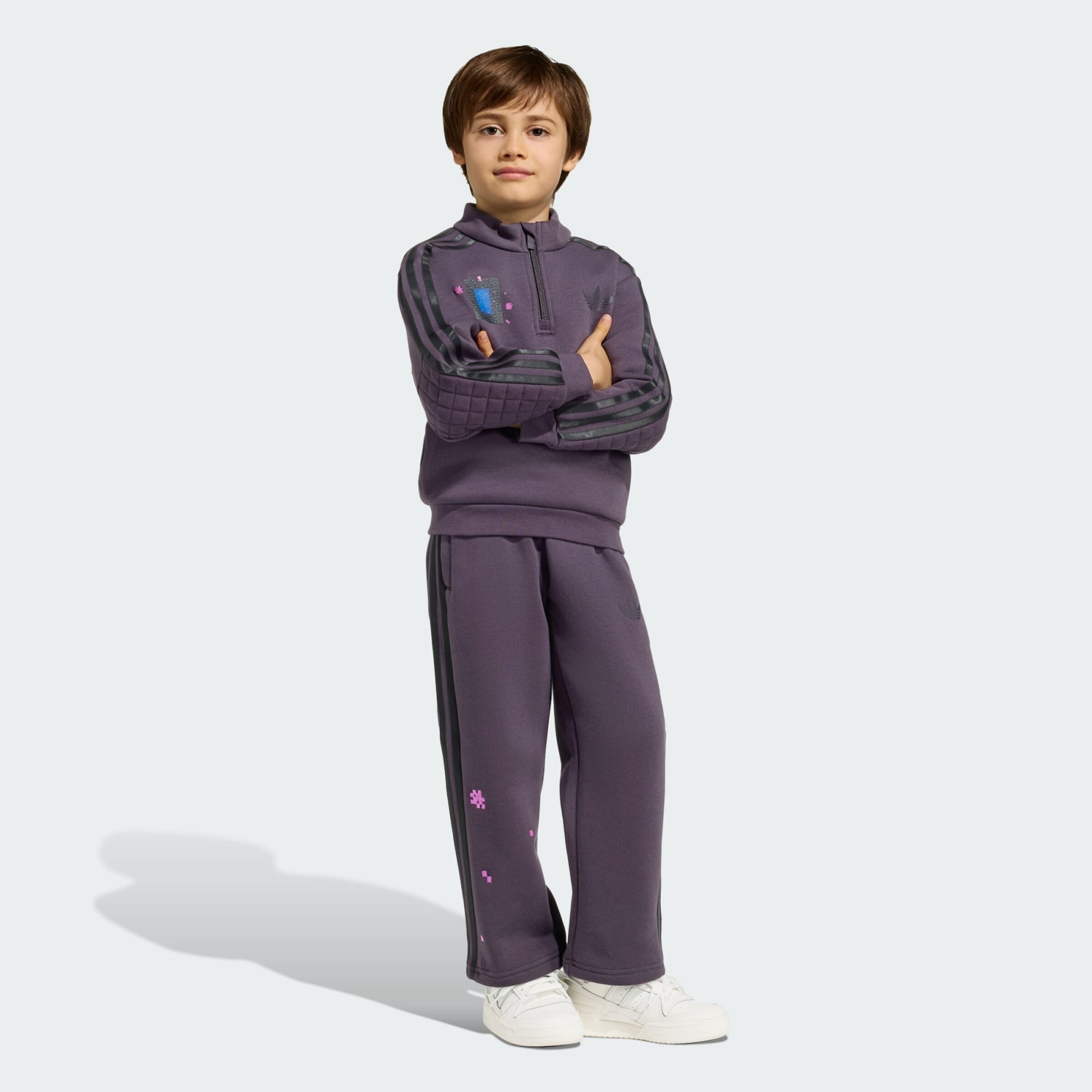 Adidas Originals Спортивный костюм 'Adidas x Minecraft' в темно-фиолетовом цвете — фото 2