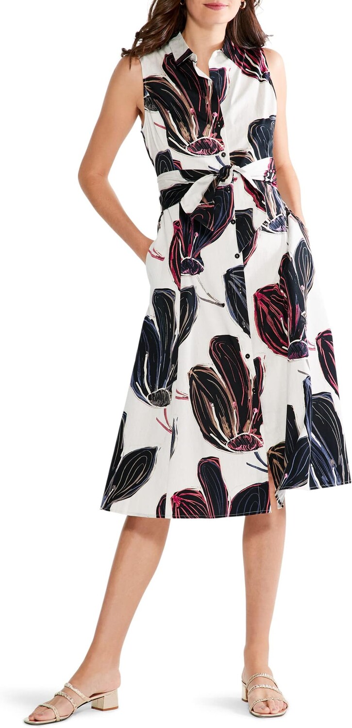 

Платье NIC+ZOE Stamped Flowers Shirtdress, цвет Black Multi