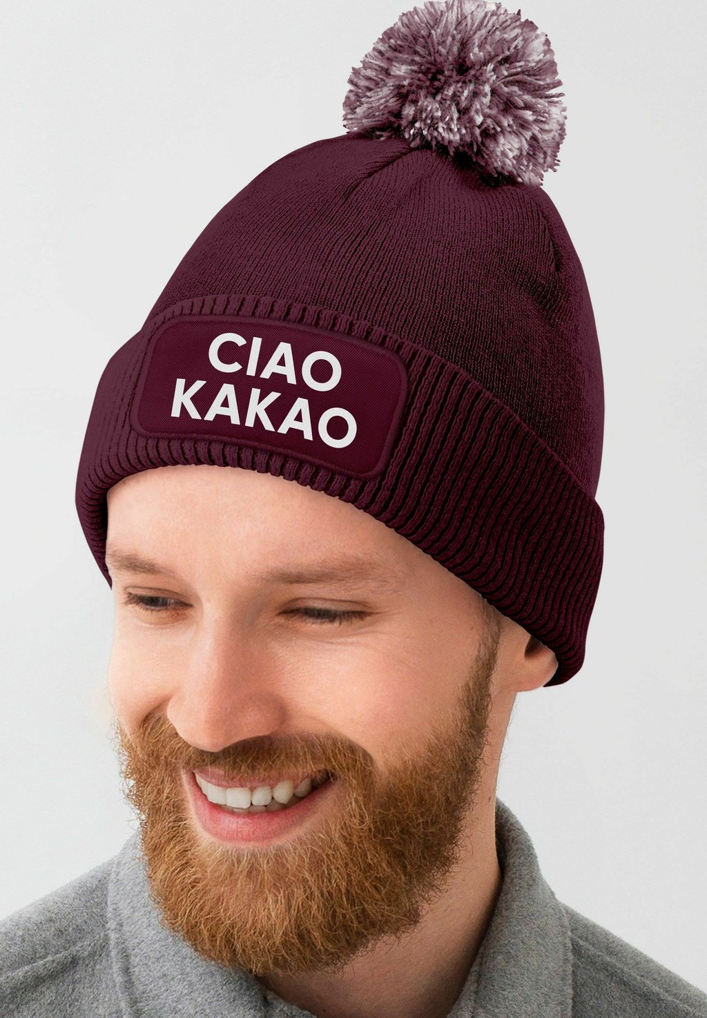 

Шапка PATCH MIT BOMMEL SPRUCH CIAO KAKAO MoonWorks, бургундия