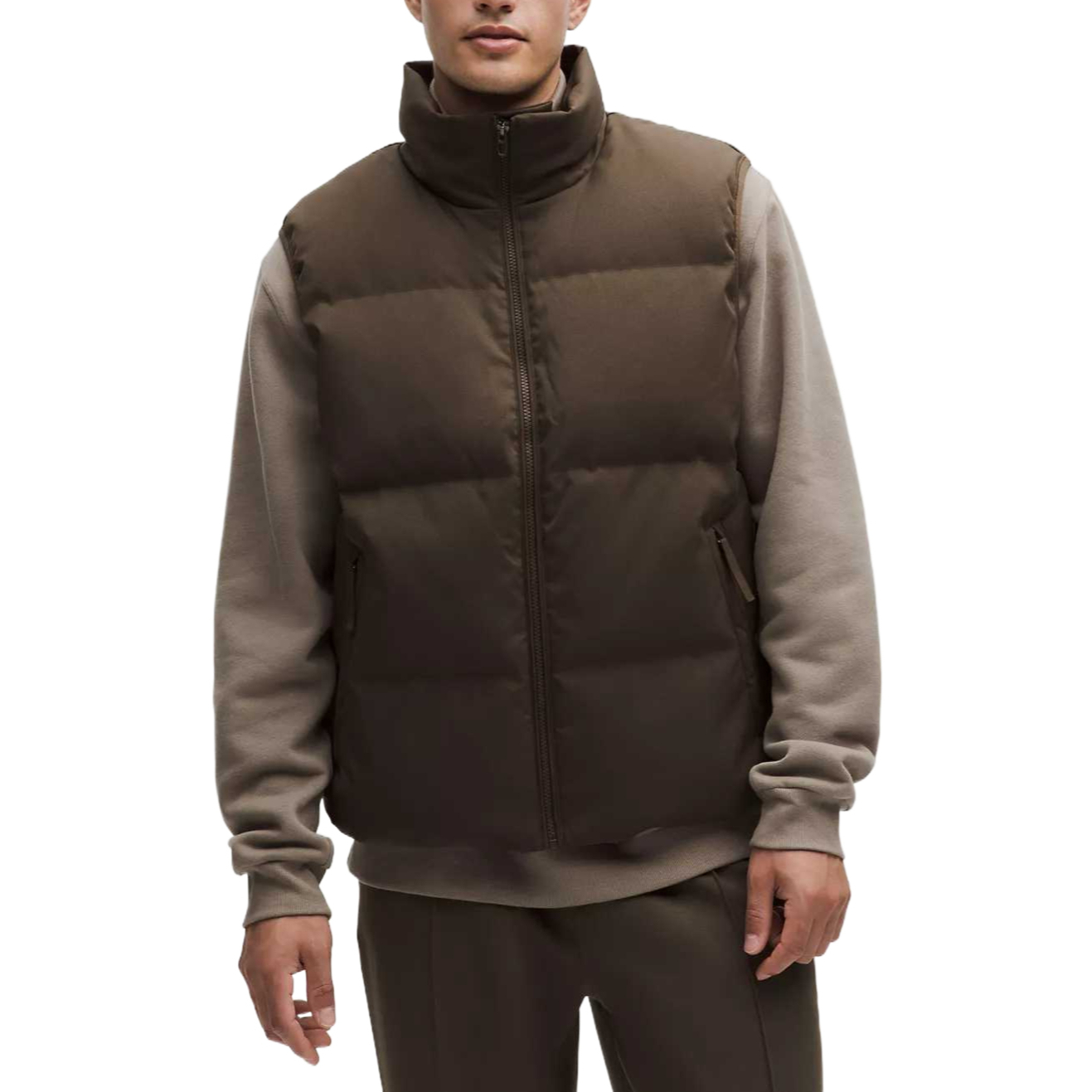 

Жилеты мужские с воротником стойкой Lululemon, оливковый коричневый