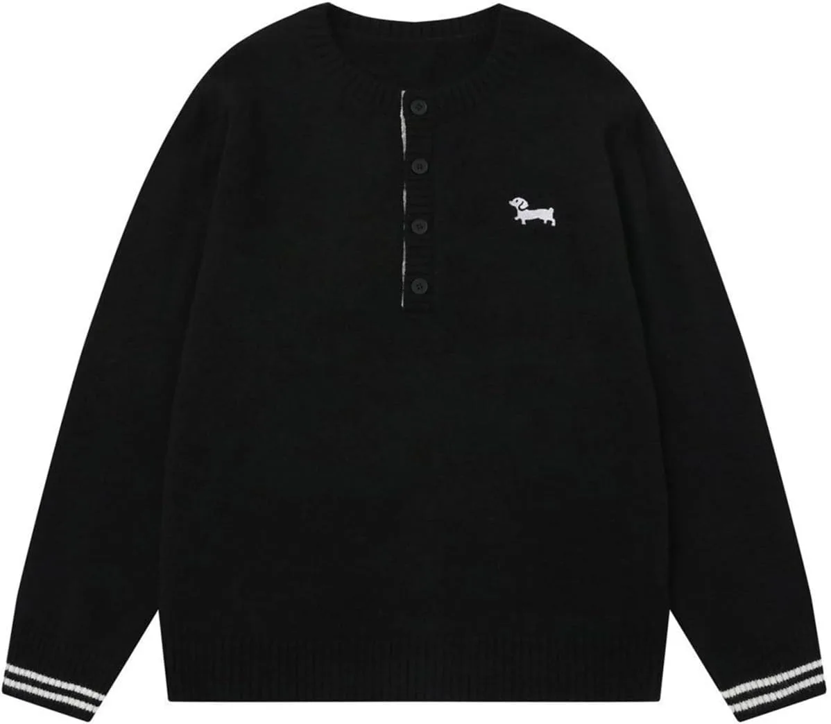 

Bakyarder Unisex Henley свитер с вышивкой Dog Logo