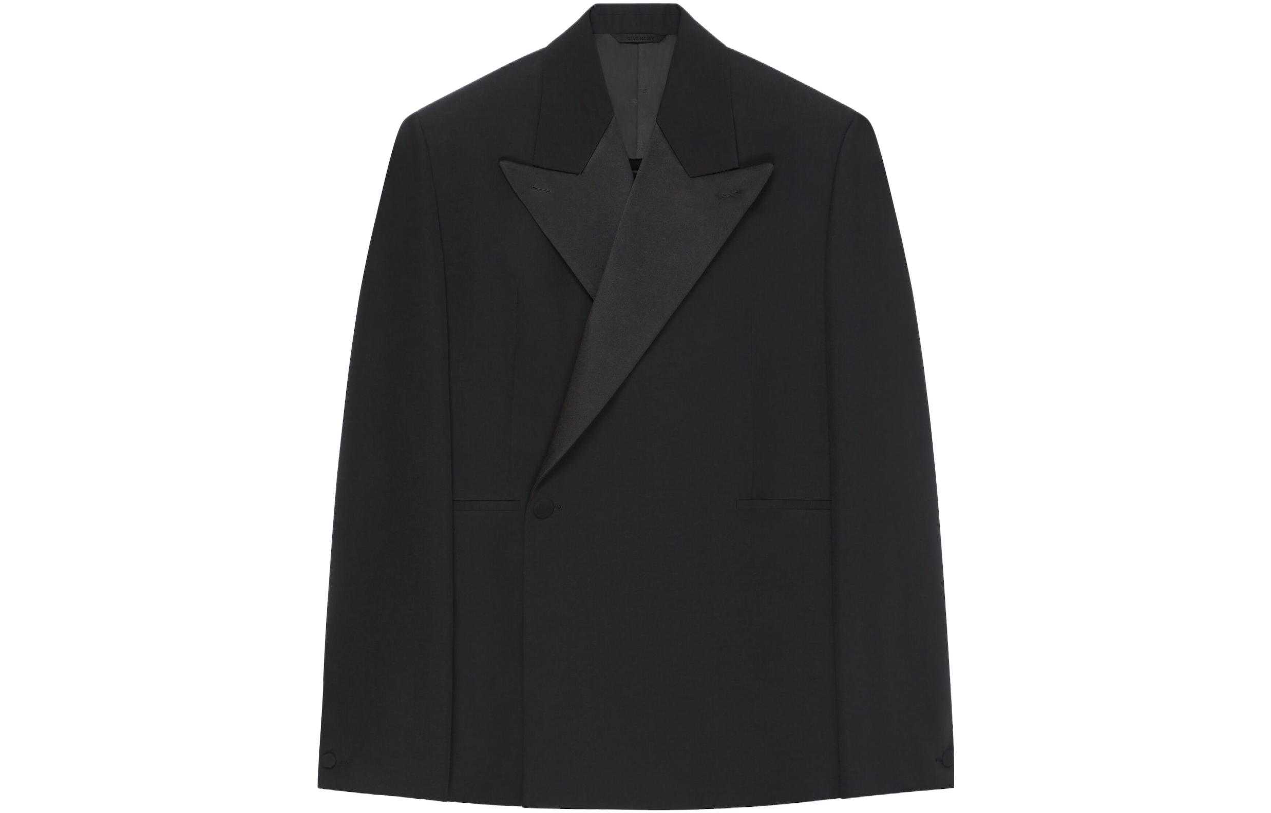 

Givenchy Пиджак с острыми лацканами однобортный шерстяной, Black