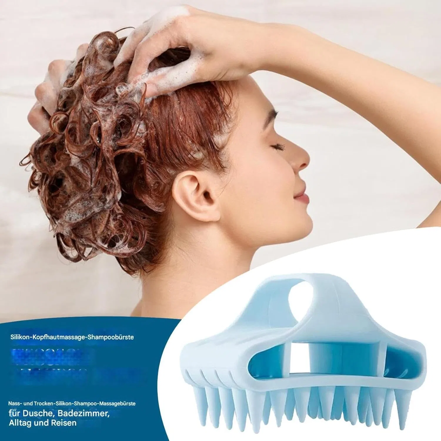 Силиконовый массажер для кожи головы «Shampoo Brush» Generisch, Blue — фото 2