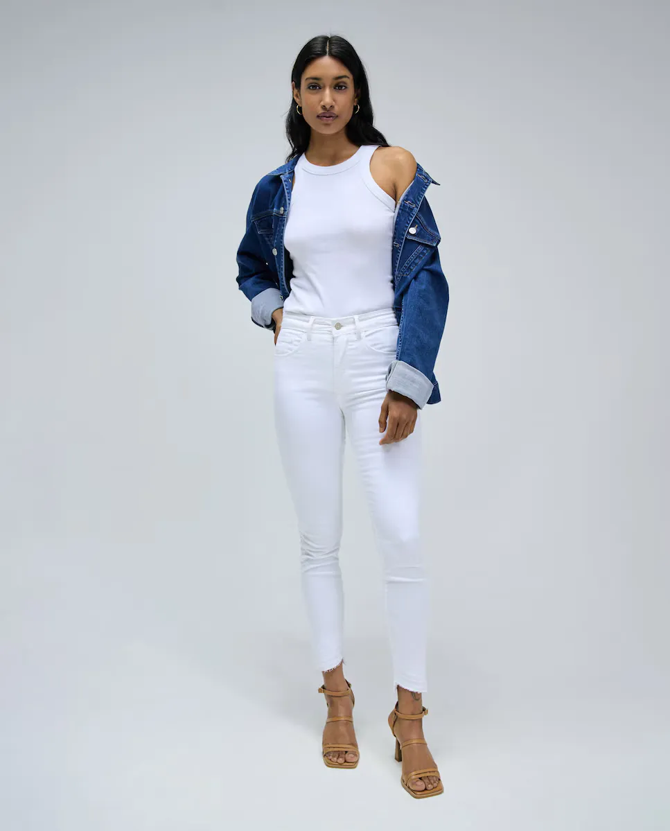 

Женские укороченные джинсы скинни Faith с высокой талией Salsa Jeans, белый