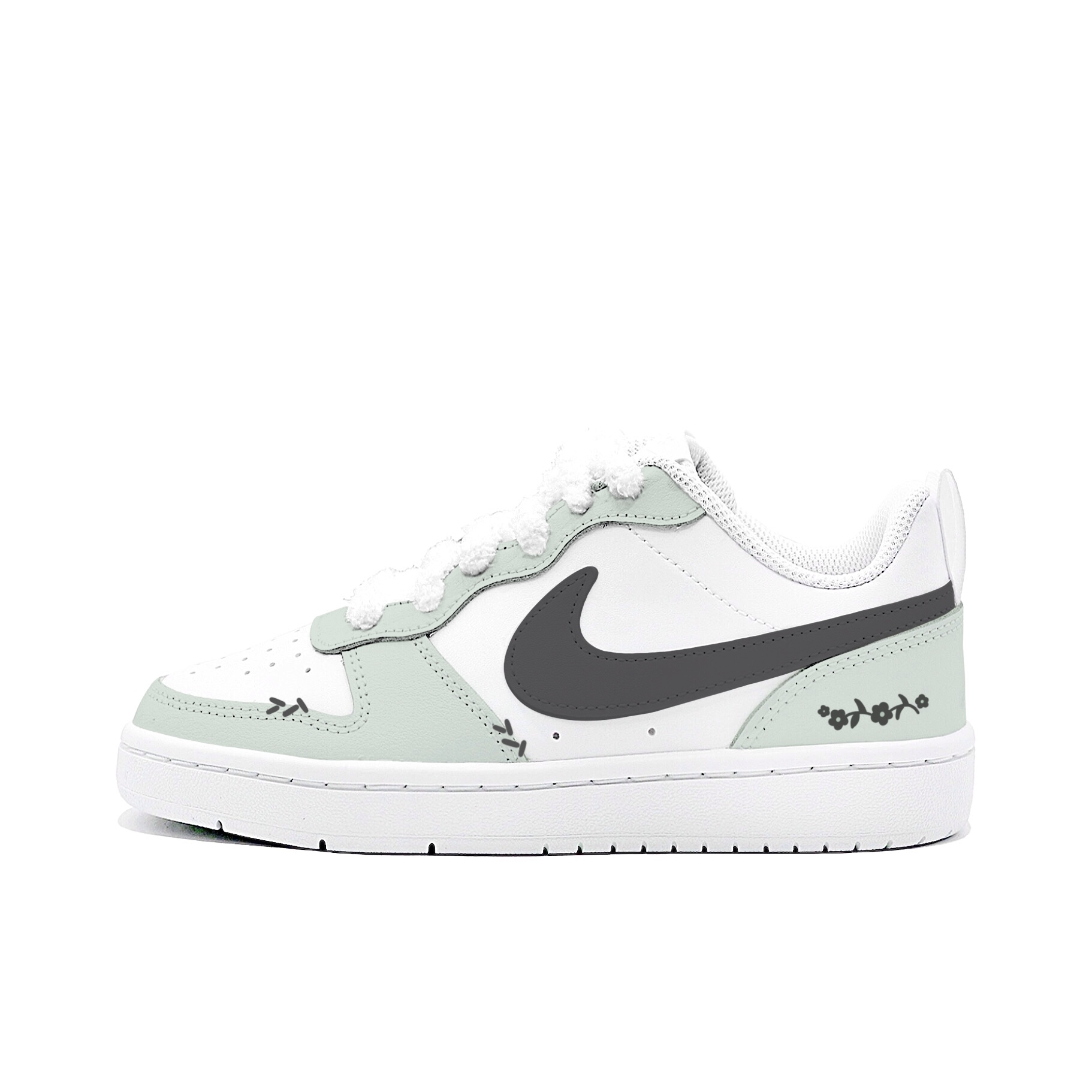 

Детские скейтерские кеды Court Borough Nike, серый/зеленый