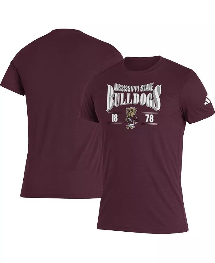 

Мужская темно-бордовая футболка Mississippi State Bulldogs Along The Shadow Tri-Blend Adidas