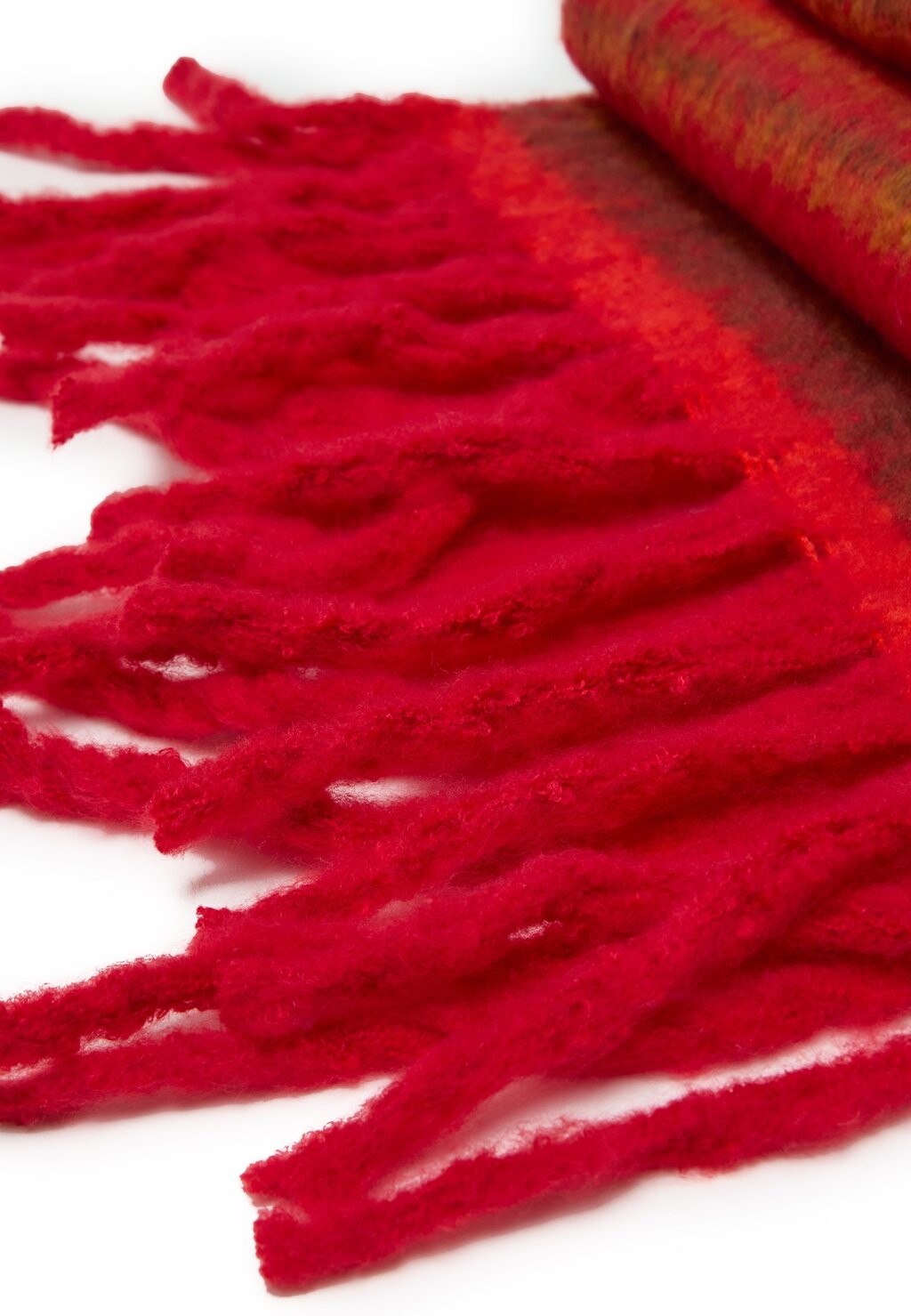 

Шарф STRIPED WITH FRINGING PIOMBO, красный