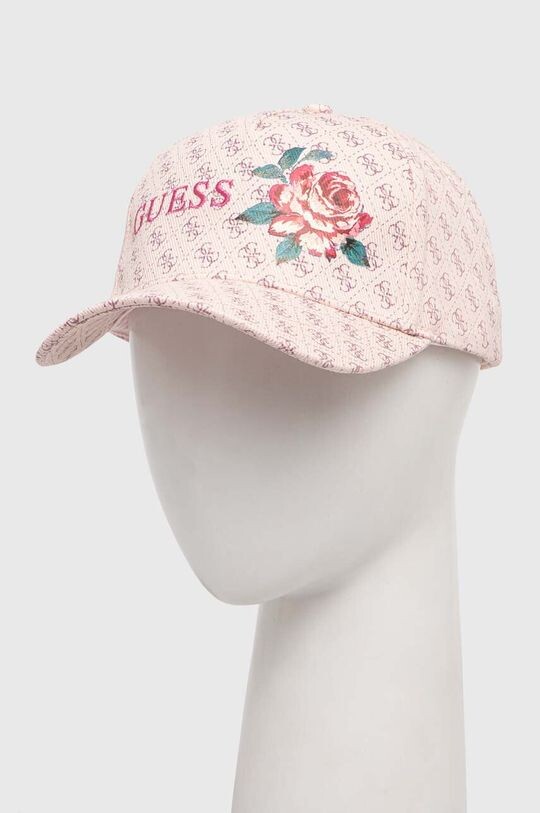 

Хлопковая бейсболка Guess, розовый