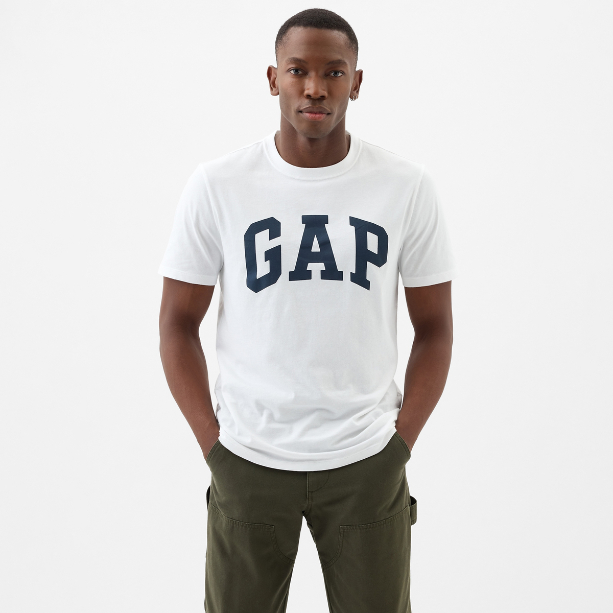 Футболка с коротким рукавом Spring минималистичный стиль универсальный топ Unisex GAP, черный — фото 4
