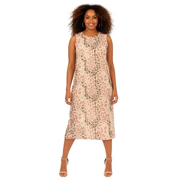 

Женское платье без рукавов из сетки plus size Avenue, Neutral Savanna