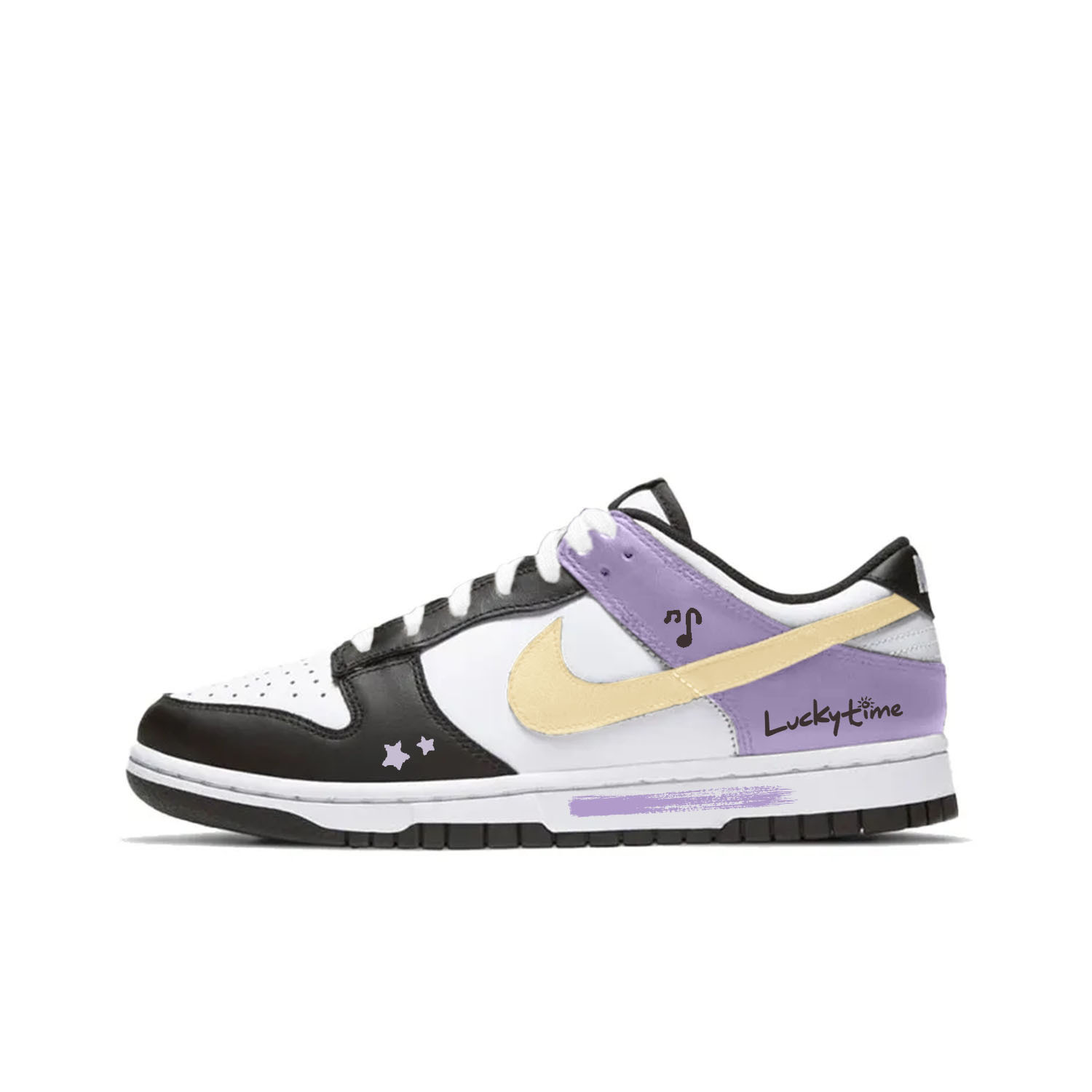 

Dunk устойчивые к истиранию низкие кроссовки для скейтбординга unisex желтый Nike, светло-фиолетовый