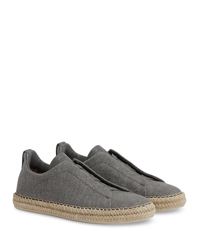 

Мужские эспадрильи из вискозы, льна и кожи Triple Stitch ZEGNA, серый