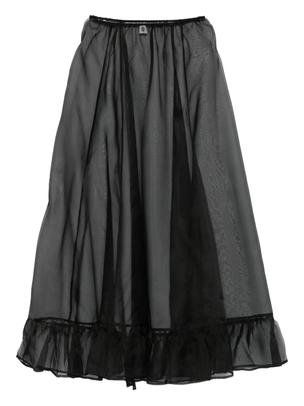 

Миди-юбка из шелка с оборками The Garment, черный