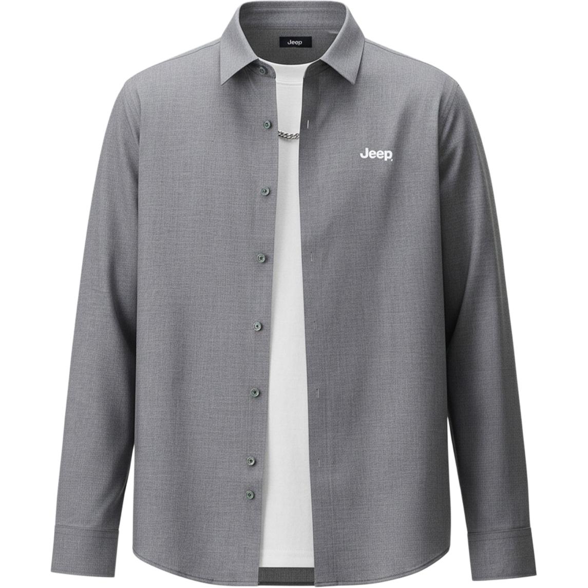 

Рубашка Unisex Lapel Moderate Straight Fit Jeep, серый