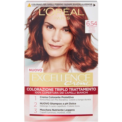 

Краска для волос Excellence Creme Color 6,54 Темно-медный блонд красного дерева, L'Oreal