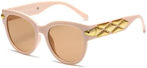 

Модные солнцезащитные очки «кошачий глаз» в крупной оправе с широкими дужками, винтажные, премиум-класса, с защитой от УФ-излучения UV400 MTZJH, Beige Pink