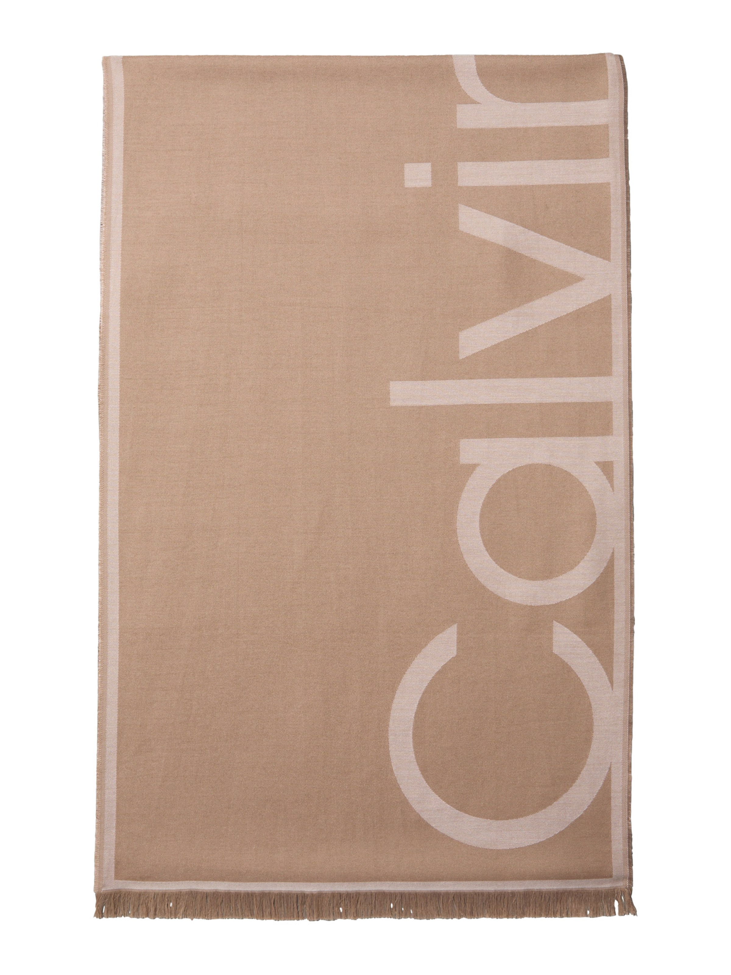 

Calvin Klein Оверсайз шарф в светло-коричневом цвете