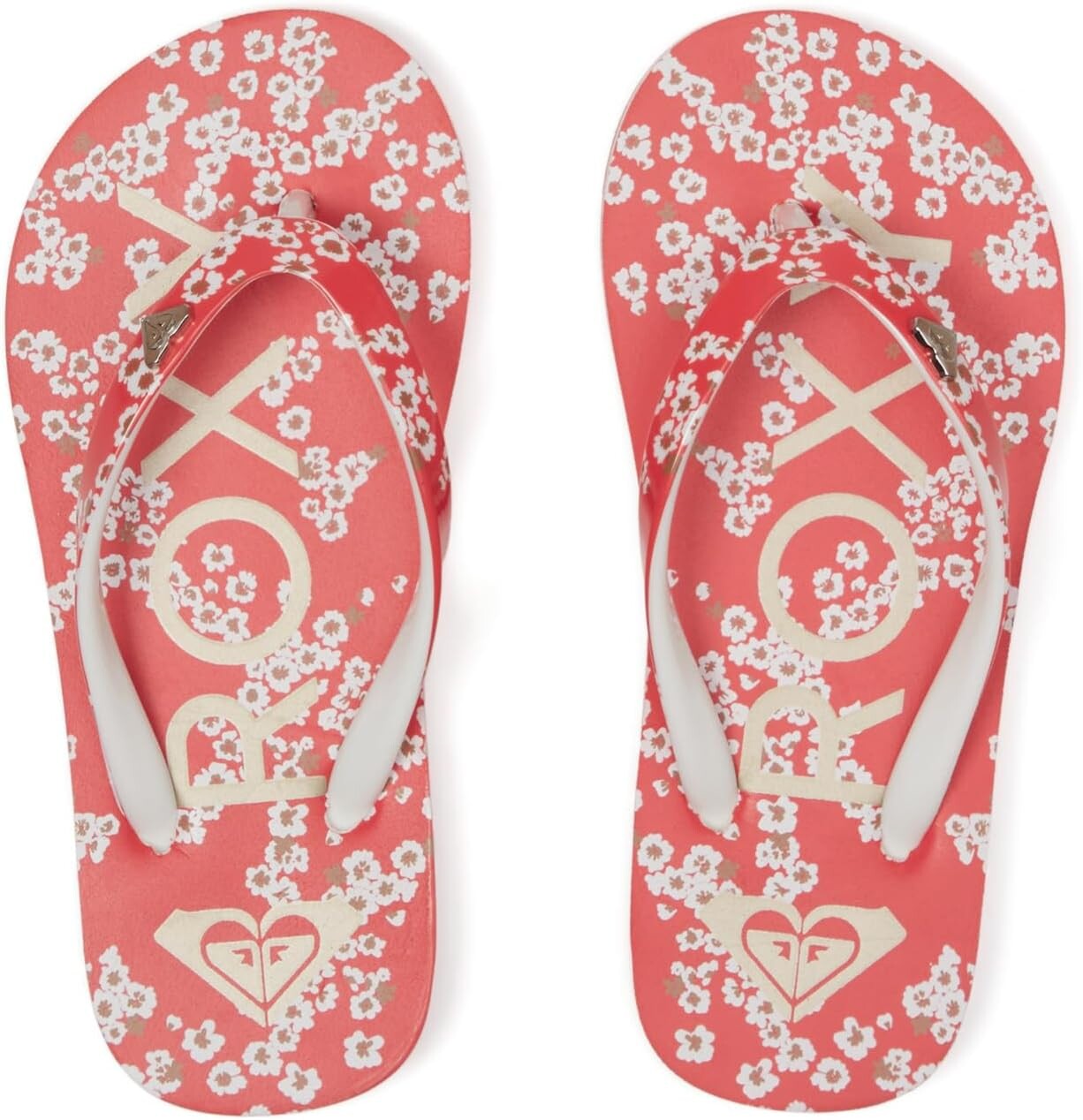 

Тапочки Roxy Kids RG Pebbles VII, цвет Athletic Red/White