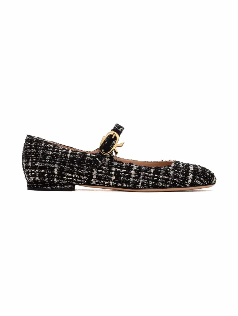 

Твидовые балетки Mary Ribbon05 Gianvito Rossi, мультиколор
