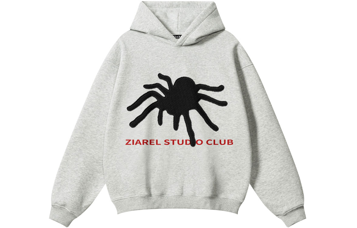 

Толстовка Unisex Hooded Moderate Heavyweight ZIAREL, белый heather серый