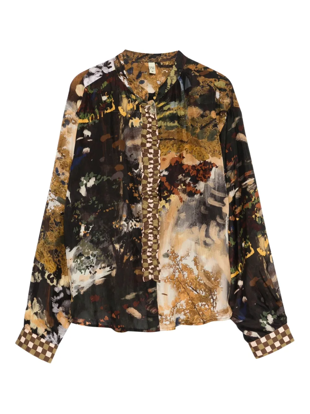 

Рубашка с оборками и принтом Yavi, коричневый