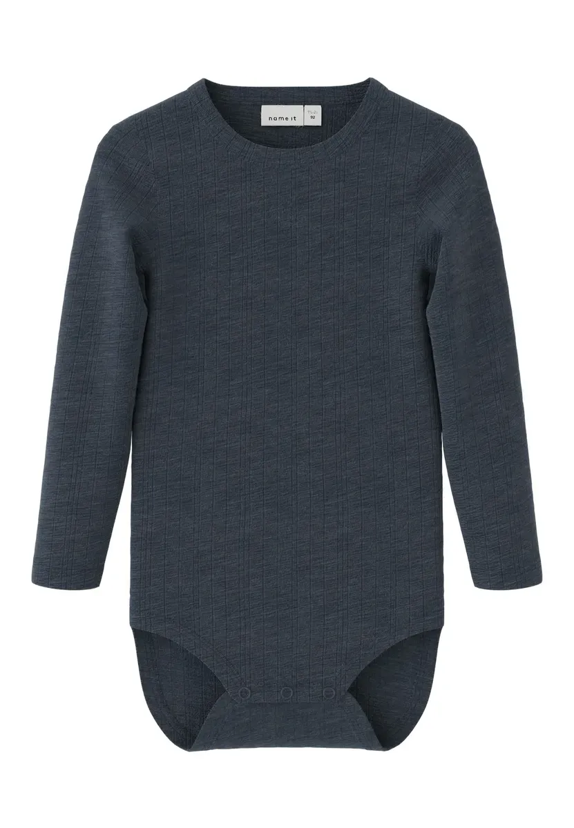 

Боди с длинными рукавами Name It "NMMWANG WOOL NEEDLE LS BODY SOLID", синий