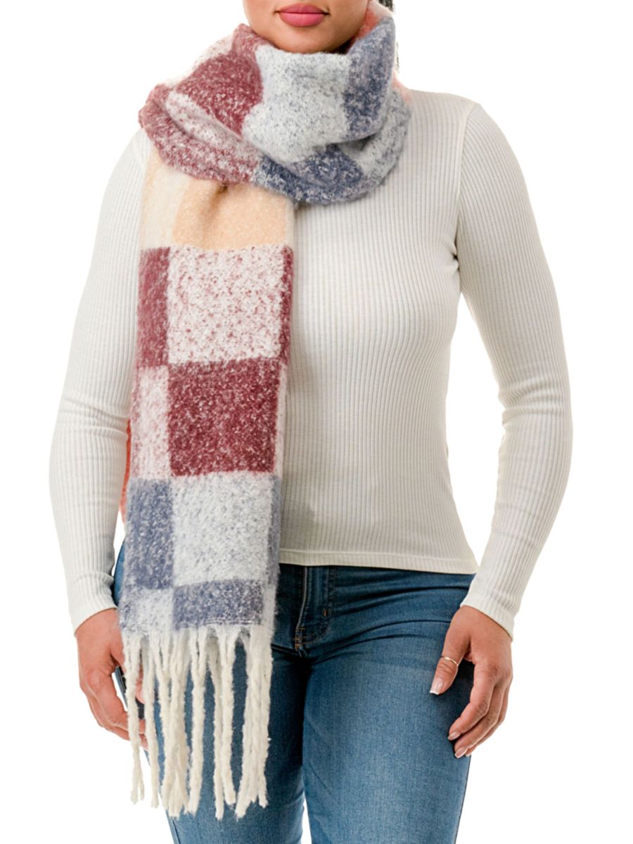 

Клетчатый фактурный шарф MARCUS ADLER, бордовый