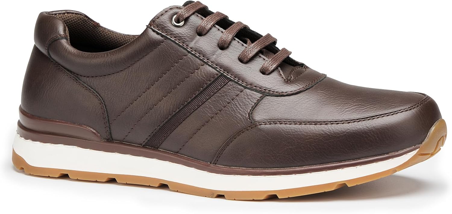 

Мужские повседневные туфли с низким верхом, легкие кроссовки на шнуровке с амортизирующей стелькой для комфорта каждый день Generic, Coffee